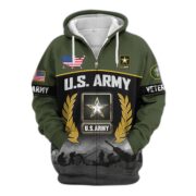 Premium US Veterans Zip Hoodie BPHN170913, Gifts For US Veterans, Gifts On Father's Day, Veterans Day. - Image 5