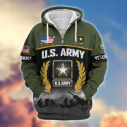 Premium US Veterans Zip Hoodie BPHN170913, Gifts For US Veterans, Gifts On Father's Day, Veterans Day. - Image 5