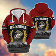 Premium US Veterans Zip Hoodie BPHN170913, Gifts For US Veterans, Gifts On Father's Day, Veterans Day. - Image 19