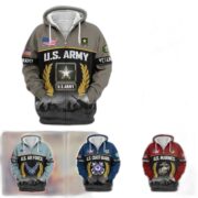 Premium US Veterans Zip Hoodie BPHN170913, Gifts For US Veterans, Gifts On Father's Day, Veterans Day.