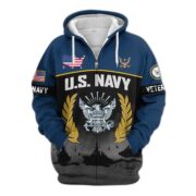 Premium US Veterans Zip Hoodie BPHN170913, Gifts For US Veterans, Gifts On Father's Day, Veterans Day. - Image 11