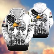 Premium US Veterans Zip Hoodie BPHN030916, Gifts For US Veterans, Gifts On Father's Day, Veterans Day. - Image 4