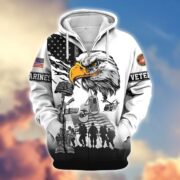 Premium US Veterans Zip Hoodie BPHN030916, Gifts For US Veterans, Gifts On Father's Day, Veterans Day. - Image 14