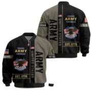 Premium US Veterans Bomber Jacket BPHN250912, Gifts For US Veterans, Gifts On Father's Day, Veterans Day. - Image 4