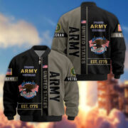 Premium US Veterans Bomber Jacket BPHN250912, Gifts For US Veterans, Gifts On Father's Day, Veterans Day. - Image 4