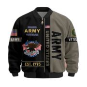 Premium US Veterans Bomber Jacket BPHN250912, Gifts For US Veterans, Gifts On Father's Day, Veterans Day. - Image 2