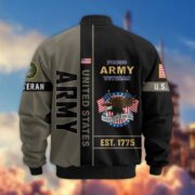 Premium US Veterans Bomber Jacket BPHN250912, Gifts For US Veterans, Gifts On Father's Day, Veterans Day. - Image 3