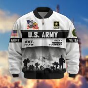 Premium US Veterans Bomber Jacket BPHN250915, Gifts For US Veterans, Gifts On Father's Day, Veterans Day. - Image 2