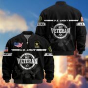 Premium US Veterans Bomber Jacket BPHN250913, Gifts For US Veterans, Gifts On Father's Day, Veterans Day. - Image 2