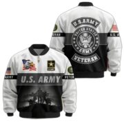 Premium US Veterans Bomber Jacket BPHN180913, Gifts For US Veterans, Gifts On Father's Day, Veterans Day. - Image 2