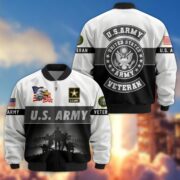 Premium US Veterans Bomber Jacket BPHN180913, Gifts For US Veterans, Gifts On Father's Day, Veterans Day. - Image 2