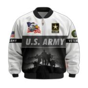 Premium US Veterans Bomber Jacket BPHN180913, Gifts For US Veterans, Gifts On Father's Day, Veterans Day. - Image 3