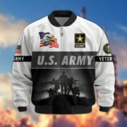 Premium US Veterans Bomber Jacket BPHN180913, Gifts For US Veterans, Gifts On Father's Day, Veterans Day. - Image 3