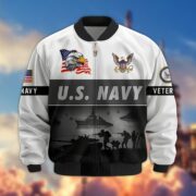 Premium US Veterans Bomber Jacket BPHN180913, Gifts For US Veterans, Gifts On Father's Day, Veterans Day. - Image 9