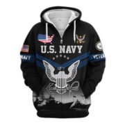 Premium US Veterans Zip Hoodie BPHN290911, Gifts For US Veterans, Gifts On Father's Day, Veterans Day. - Image 9