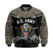 Premium US Veterans Bomber Jacket BPHN260911, Gifts For US Veterans, Gifts On Father's Day, Veterans Day. - Image 2