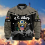 Premium US Veterans Bomber Jacket BPHN260911, Gifts For US Veterans, Gifts On Father's Day, Veterans Day. - Image 2