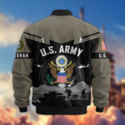 Premium US Veterans Bomber Jacket BPHN260911, Gifts For US Veterans, Gifts On Father's Day, Veterans Day. - Image 3