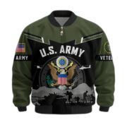 Premium US Veterans Bomber Jacket BPHN260911, Gifts For US Veterans, Gifts On Father's Day, Veterans Day. - Image 5