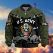 Premium US Veterans Bomber Jacket BPHN260911, Gifts For US Veterans, Gifts On Father's Day, Veterans Day. - Image 5