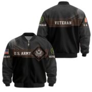 Premium US Veterans Bomber Jacket BPHN040914, Gifts For US Veterans, Gifts On Father's Day, Veterans Day. - Image 4