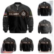 Premium US Veterans Bomber Jacket BPHN040914, Gifts For US Veterans, Gifts On Father's Day, Veterans Day.