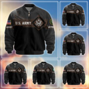 Premium US Veterans Bomber Jacket BPHN040914, Gifts For US Veterans, Gifts On Father's Day, Veterans Day.