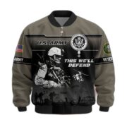 Premium US Veterans Bomber Jacket ATTN250922, Gifts For US Veterans, Gifts On Father's Day, Veterans Day. - Image 3