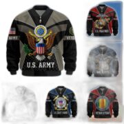 Premium US Veterans Bomber Jacket BPHN190813, Gifts For US Veterans, Gifts On Father's Day, Veterans Day.