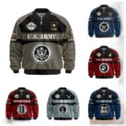 Premium US Veterans Bomber Jacket ATTN270821, Gifts For US Veterans, Gifts On Father's Day, Veterans Day.