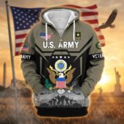Premium US Veterans Zip Hoodie BPHN011014, Gifts For US Veterans, Gifts On Father's Day, Veterans Day. - Image 3