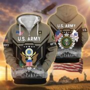 Premium US Veterans Zip Hoodie BPHN011014, Gifts For US Veterans, Gifts On Father's Day, Veterans Day. - Image 2