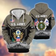Premium US Veterans Zip Hoodie BPHN011014, Gifts For US Veterans, Gifts On Father's Day, Veterans Day. - Image 2