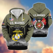Premium US Veterans Zip Hoodie BPHN011014, Gifts For US Veterans, Gifts On Father's Day, Veterans Day. - Image 20