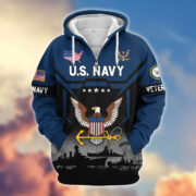 Premium US Veterans Zip Hoodie BPHN011014, Gifts For US Veterans, Gifts On Father's Day, Veterans Day. - Image 12