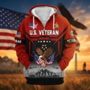 Premium US Veterans Zip Hoodie BPHN011014, Gifts For US Veterans, Gifts On Father's Day, Veterans Day. - Image 36