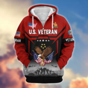 Premium US Veterans Zip Hoodie BPHN011014, Gifts For US Veterans, Gifts On Father's Day, Veterans Day. - Image 36