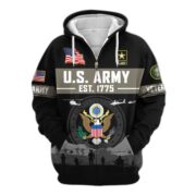 Premium US Veterans Zip Hoodie BPHN021011, Gifts For US Veterans, Gifts On Father's Day, Veterans Day. - Image 2