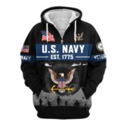 Premium US Veterans Zip Hoodie BPHN021011, Gifts For US Veterans, Gifts On Father's Day, Veterans Day. - Image 11