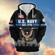 Premium US Veterans Zip Hoodie BPHN021011, Gifts For US Veterans, Gifts On Father's Day, Veterans Day. - Image 11