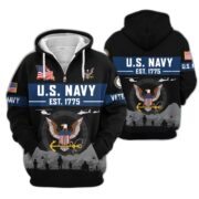 Premium US Veterans Zip Hoodie BPHN021011, Gifts For US Veterans, Gifts On Father's Day, Veterans Day. - Image 13