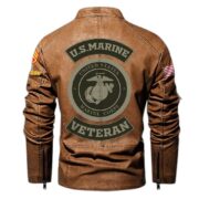 Premium Custom USMC Veteran Leather Jacket VPVC702363, Gifts For Marine Veteran, Gifts On Father's Day, Veterans Day. - Image 2