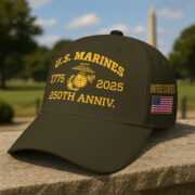 Premium USMC Veteran Hat CPVC121010, 250th Anniversary Marine Corps Hat, Gifts For Marine Veteran, Gifts On Father's Day, Veterans Day.