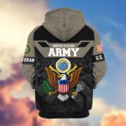 Premium US Veterans Zip Hoodie ATTN011023, Gifts For US Veterans, Gifts On Father's Day, Veterans Day. - Image 3
