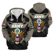 Premium US Veterans Zip Hoodie ATTN011023, Gifts For US Veterans, Gifts On Father's Day, Veterans Day. - Image 4