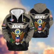 Premium US Veterans Zip Hoodie ATTN011023, Gifts For US Veterans, Gifts On Father's Day, Veterans Day. - Image 4