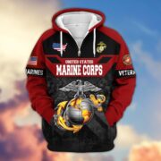 Premium US Veterans Zip Hoodie ATTN011023, Gifts For US Veterans, Gifts On Father's Day, Veterans Day. - Image 17