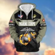 Premium US Veterans Zip Hoodie ATTN011023, Gifts For US Veterans, Gifts On Father's Day, Veterans Day. - Image 20