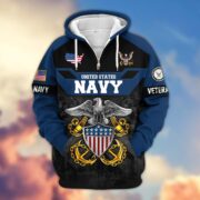 Premium US Veterans Zip Hoodie ATTN011023, Gifts For US Veterans, Gifts On Father's Day, Veterans Day. - Image 11
