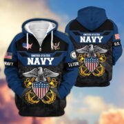 Premium US Veterans Zip Hoodie ATTN011023, Gifts For US Veterans, Gifts On Father's Day, Veterans Day. - Image 13
